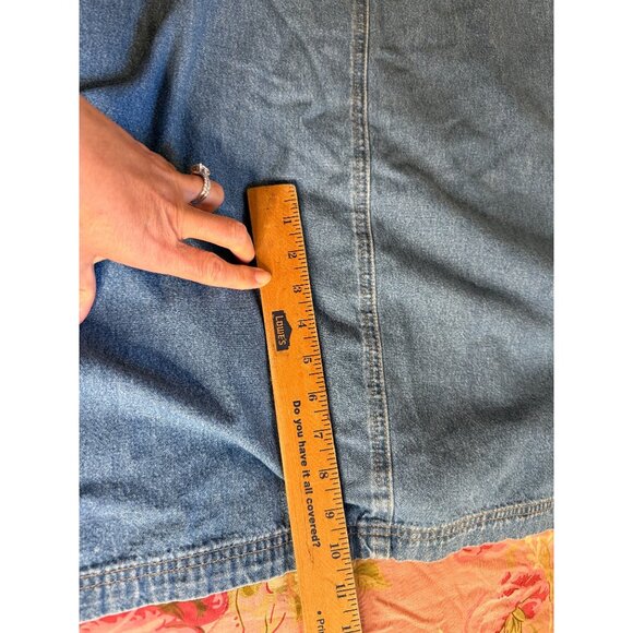 Vtg AMI Womens L Denim Jumper Maxi Dress Cotton Country Modest Teacher Y2K Read - Picture 8 of 10